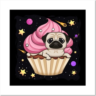 Pugstronaut Adventures: Cupcake Pugs in Space Posters and Art